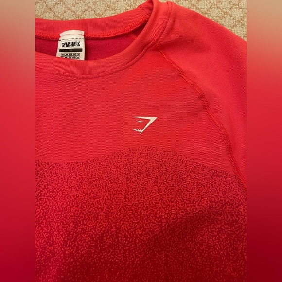 Gymshark red cropped long sleeve back cinch athletic top women’s size XL - Picture 3 of 5
